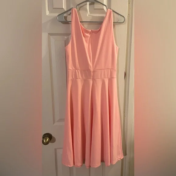 GRACE KARIN Women's Sleeveless Wrap V-Neck A-line Pink Dress - Picture 3 of 5